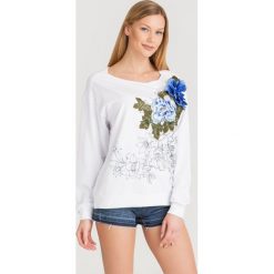 BLUZA MY TWIN Twinset. Białe bluzy damskie Twinset, l, z aplikacjami, z bawełny, bez kaptura. Za 395.40 zł.