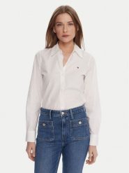 Tommy Hilfiger Koszula WW0WW47169 Biały Regular Fit. Białe bluzki damskie Tommy Hilfiger, bez wzorów, z bawełny, biznesowe, bez kołnierzyka, bez ramiączek. Za 299.99 zł.