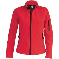 Kurtka damska Kariban Softshell. Czerwone kurtki damskie KARIBAN, bez wzorów, z softshellu, bez kaptura. Za 205.00 zł.