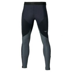 Legginsy techniczne Mizuno Charge Breath. Czarne legginsy sportowe męskie Mizuno, s, bez wzorów, z materiału, długie, do biegania. Za 346.50 zł.