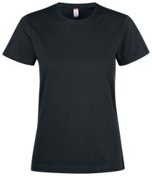 Clique Premium Fashion-T Women – Premium koszulka damska z bawełny – black. Czarne t-shirty damskie CLIQUE, s, bez wzorów, z bawełny, bez kołnierzyka. Za 117.93 zł.