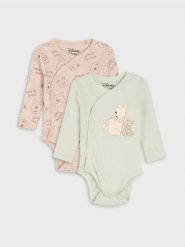 Bawełniane body z długim rękawem Winnie the Pooh 2 pack - zielony. Zielone body niemowlęce Sinsay, bez wzorów, z bawełny, bez ramiączek. Za 25.99 zł.