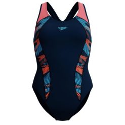 Strój pływacki jednoczęściowy damski Speedo Placement Laneback. Brązowe kostiumy jednoczęściowe damskie Speedo, xs, bez wzorów, sportowe, do pływania. Za 209.99 zł.