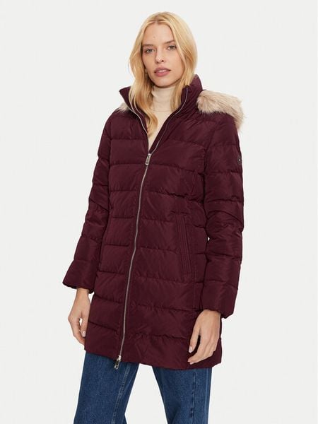 Tommy Hilfiger Kurtka puchowa Heritage WW0WW43234 Bordowy Regular Fit. Czerwone kurtki damskie Tommy Hilfiger, s, bez wzorów, z puchu, bez kaptura. Za 719.99 zł.