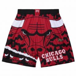 Spodenki Mitchell & Ness NBA Chicago Bulls Jumbotron 2.0 Sublimated. Czerwone krótkie spodenki sportowe męskie Mitchell & Ness, bez wzorów, do koszykówki. Za 251.85 zł.