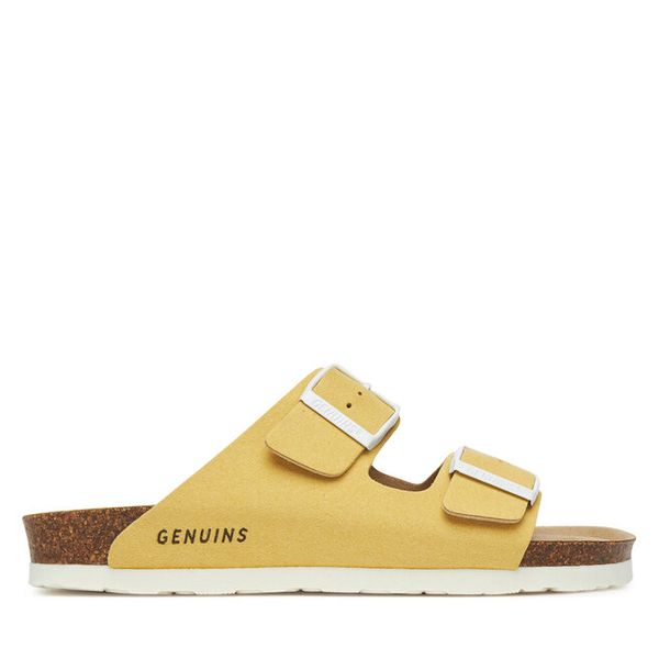 Klapki Genuins. Żółte klapki damskie Genuins, bez wzorów, bez obcasa. Za 159.99 zł.