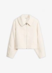 Kurtka oversize na podszewce. Białe kurtki damskie bonprix, bez wzorów, bez kaptura. Za 219.99 zł.