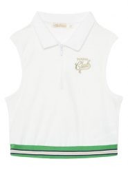 Original Marines Polo DFP5184YF Biały Cropped Fit. Białe t-shirty i topy dla dziewczynek Original Marines, bez wzorów, z bawełny, bez ramiączek. Za 59.99 zł.