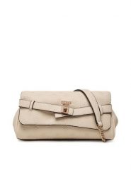 Guess Torebka Ella Logo HWPD97 46210 Beżowy jasny. Brązowe torebki do ręki damskie Guess, z aplikacjami, ze skóry, bez dodatków. Za 584.99 zł.