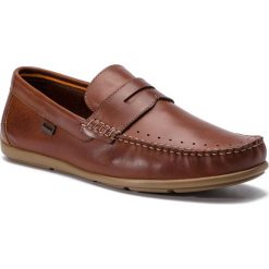 Mokasyny KRISBUT - 5184-1-9 Brąz. Brązowe mokasyny męskie Krisbut, z materiału, eleganckie, bez zapięcia. W wyprzedaży za 209.00 zł.