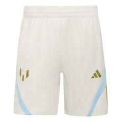 Szorty adidas Messi House Of Tiro. Białe krótkie spodenki sportowe męskie Adidas, l, bez wzorów, z materiału, na fitness i siłownię. Za 183.50 zł.
