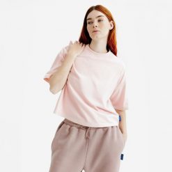 Koszulka crop top damska Elementals. Niebieskie koszulki sportowe damskie Decathlon, xl, bez wzorów, z bawełny, bez kołnierzyka, bez ramiączek. Za 49.99 zł.