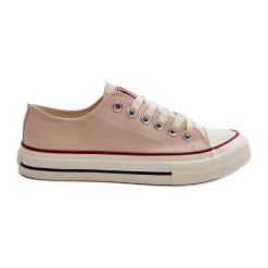 Niskie Trampki Damskie Big Star NN274272 Beżowe beżowy. Brązowe trampki i tenisówki damskie bez wzorów, z gumy, eleganckie, bez zapięcia. Za 180.71 zł.