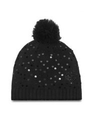 Guess Czapka V5BZ03 Z39B0 Czarny. Czarne rękawiczki damskie Guess, na zimę, z aplikacjami, z materiału. Za 199.99 zł.