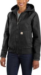Carhartt Kurtka Carhartt Washed Duck Active Jacket Black. Czarne kurtki damskie Carhartt, bez wzorów, bez kaptura. Za 611.65 zł.