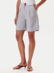 Tatuum Bermudy Kosoko 1 T2510.161 Granatowy Relaxed Fit. Niebieskie szorty damskie Tatuum, bez wzorów, ze lnu. Za 239.99 zł.