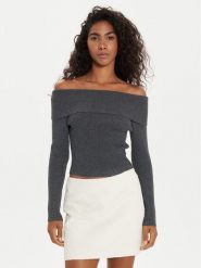 Guess Sweter Nina W4BR73 Z3K92 Szary Slim Fit. Szare swetry damskie Guess, l, z aplikacjami, z syntetyku, bez kołnierzyka, bez ramiączek, bez kaptura. Za 179.99 zł.