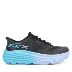 Buty do biegania Skechers. Czarne obuwie sportowe damskie Skechers, bez wzorów, do biegania. Za 379.99 zł.