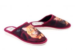 METEOR 128 Kotek 2 bordowy, kapcie damskie. Czerwone kapcie damskie Meteor, bez wzorów. Za 47.99 zł.