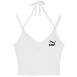 Podkoszulek Puma Classics Ribbed Crop Top, Kobiety. Białe obuwie sportowe damskie Puma, bez wzorów, z bawełny, na fitness i siłownię. Za 190.00 zł.
