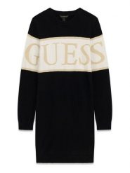 Guess Sukienka dzianinowa J6BK06 Z1295 Czarny Regular Fit. Czarne sukienki dla dziewczynek Guess, z aplikacjami, z bawełny, bez ramiączek. Za 264.99 zł.