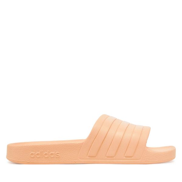 Klapki adidas. Czerwone klapki damskie Adidas, bez wzorów, sportowe, bez obcasa. Za 89.99 zł.