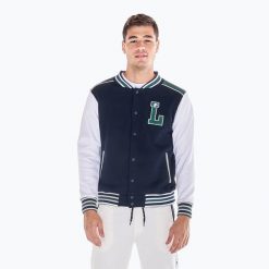 Kurtka męska LEONE 1947 College. Niebieskie kurtki męskie LEONE 1947, m, bez wzorów, z materiału, sportowe, bez kaptura. Za 169.99 zł.