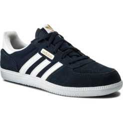 Buty adidas - Leonero CQ1097 Conavy/Ftwwht/Goldmt. Niebieskie półbuty damskie marki Adidas, bez wzorów, z materiału. W wyprzedaży za 219.00 zł.