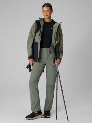 4F Spodnie trekkingowe szybkoschnące damskie - khaki L. Brązowe spodnie materiałowe damskie 4f, l, bez wzorów, z materiału. Za 299.99 zł.