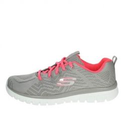 Buty treningowe damskie Skechers Graceful Get Connect. Szare obuwie sportowe damskie Skechers, bez wzorów, z materiału, trekkingowe. W wyprzedaży za 229.00 zł.
