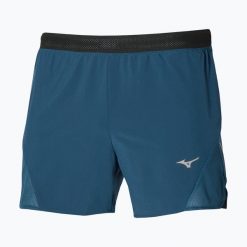 Spodenki do biegania męskie Mizuno Aero 4.5. Niebieskie krótkie spodenki sportowe męskie Mizuno, m, bez wzorów, do biegania. Za 129.99 zł.