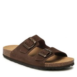 Klapki Grünland. Brązowe klapki damskie Grünland, bez wzorów, bez obcasa. Za 219.99 zł.