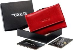 4U Cavaldi Portfel damski ze skóry naturalnej z portmonetką na bigiel, RFID Cavaldi Nie dotyczy. Portfele damskie 4U Cavaldi, bez wzorów, ze skóry. Za 114.59 zł.