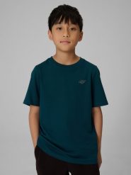 4F T-shirt regular gładki chłopięcy - granatowy 158 (12-13 lat). Niebieskie t-shirty dla chłopców 4f, bez wzorów, z bawełny, bez ramiączek. Za 29.99 zł.