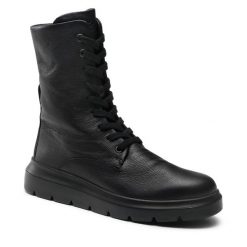 Botki ECCO. Czarne botki damskie ecco, bez obcasa, na płaskiej podeszwie, bez zapięcia. Za 719.99 zł.