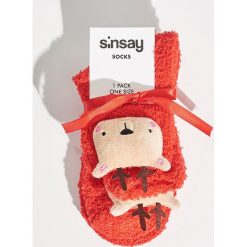 Skarpetki z reniferami - Czerwony. Skarpety damskie marki FOUGANZA. Za 14.99 zł.