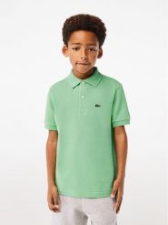 Lacoste Polo PJ2909 Zielony Regular Fit. Zielone t-shirty dla chłopców Lacoste, bez wzorów, z bawełny, bez ramiączek. Za 169.99 zł.