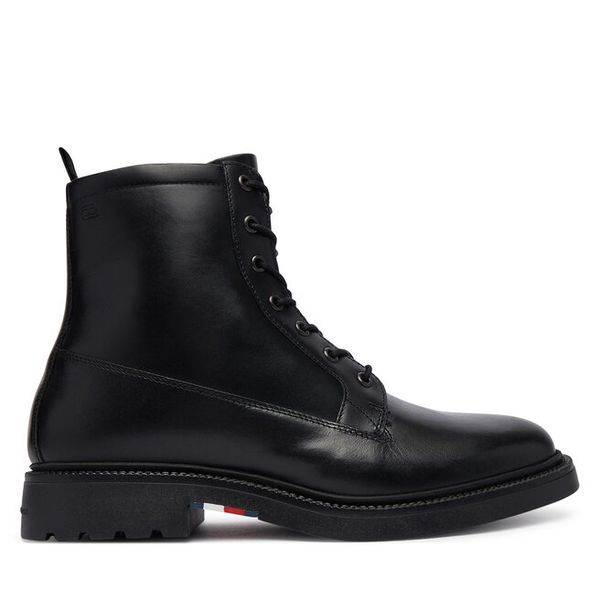 Trzewiki Tommy Hilfiger. Czarne botki męskie Tommy Hilfiger, bez wzorów, casualowe, bez zapięcia. Za 749.99 zł.