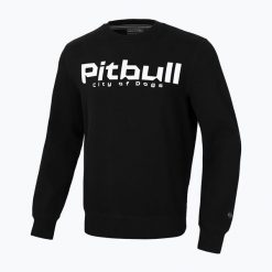 Bluza męska Pitbull Crewneck City Of Dogs. Czarne bluzy męskie PITBULL, m, bez wzorów, z bawełny, bez kaptura. Za 209.99 zł.
