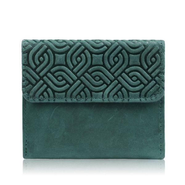 Portfel skórzany vintage Paolo Peruzzi T-114-HGR zielony. Zielone portfele damskie Paolo Peruzzi, bez wzorów, ze skóry. Za 69.00 zł.