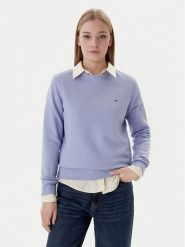 Tommy Jeans Bluza Flag DW0DW19959 Niebieski Regular Fit. Niebieskie bluzy damskie Tommy Jeans, xs, bez wzorów, z bawełny, bez kaptura. Za 249.99 zł.