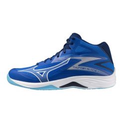 Buty halowe Mizuno Thunder Blade Z Mid. Białe buty sportowe męskie Mizuno, z materiału, bez zapięcia, do piłki ręcznej. Za 380.05 zł.