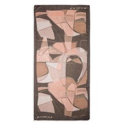 Szal damski Anekke, wykonany z lekkiego materiału tekstylnego z abstrakcyjnym, artystycznym wzorem, brązowy, 42480-051. Brązowe szaliki i chusty damskie Anekke, z aplikacjami, eleganckie. Za 119.00 zł.