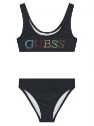 Guess Strój kąpielowy J5GZ00 KCA60 Czarny. Czarne stroje kąpielowe dla dziewczynek Guess, z aplikacjami, z syntetyku. Za 129.99 zł.