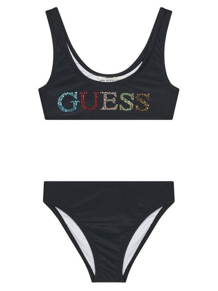 Guess Strój kąpielowy J5GZ00 KCA60 Czarny. Czarne stroje kąpielowe dla dziewczynek Guess, z aplikacjami, z syntetyku. Za 219.99 zł.