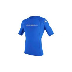 Koszulka do pływania męska O'Neill Basic Skins Rash Guard. Niebieskie koszulki sportowe męskie O'Neill, m, bez wzorów, bez kołnierzyka, bez ramiączek, do pływania. Za 160.50 zł.