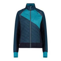Kurtka damska turystyczna CMP 30A2276. Niebieskie kurtki sportowe damskie CMP, l, bez wzorów, z softshellu, z kapturem, trekkingowe. Za 425.00 zł.