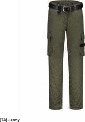 TRICORP Work Pants Twill Women T70 - ADLER - Spodnie robocze damskie, 245 g/m, 35% bawełna, 65% poliester, - ARMY - rozmiar 46. Spodnie materiałowe damskie TRICORP, m, bez wzorów, z bawełny. Za 193.16 zł.