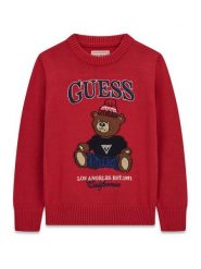 Guess Sweter N6BR03 Z1393 Czerwony Regular Fit. Czerwone swetry dla chłopców Guess, z aplikacjami, z bawełny, bez kołnierzyka, bez kaptura. Za 214.99 zł.