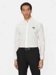 KARL LAGERFELD Koszula 605911 552671 Biały Slim Fit. Białe koszule męskie KARL LAGERFELD, m, bez wzorów, z bawełny, bez kołnierzyka, bez ramiączek. Za 479.99 zł.